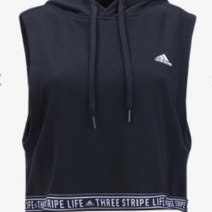 adidas Three Stripes Life Crop Hoodie NWT